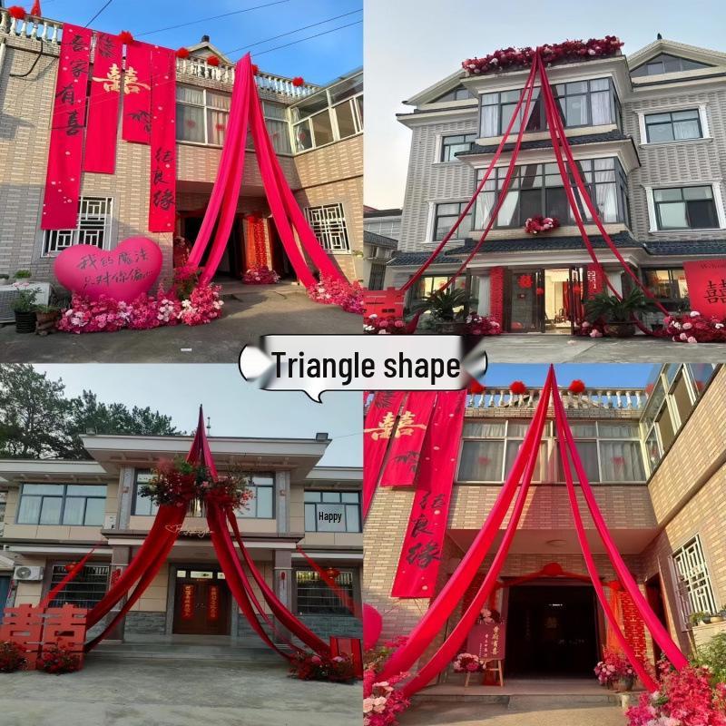 Red Milk Silk Wedding Drape for Outdoor Ceiling and Scene Decoration