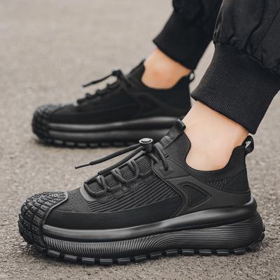 Black Mesh Upper Thick Platform Male Sports Shoes Designer Korean High Quality Running Gym Stylish Men's Casual Sneakers On Sale