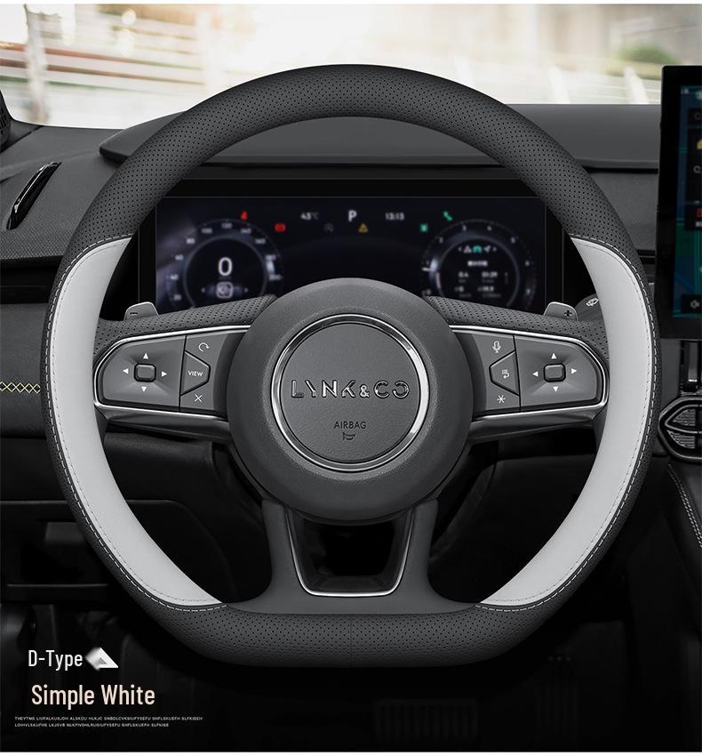Ultra-Thin Genuine Leather Steering Wheel Cover for Lynk & Co 900 03 06 08EM-P 01Z20 07 0905.