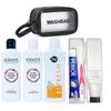 1 Set of 7 Travel Toiletries (Shampoo + Conditioner + Body Wash + Cleansing Foam + Toothbrush + Toothpaste + Pouch)