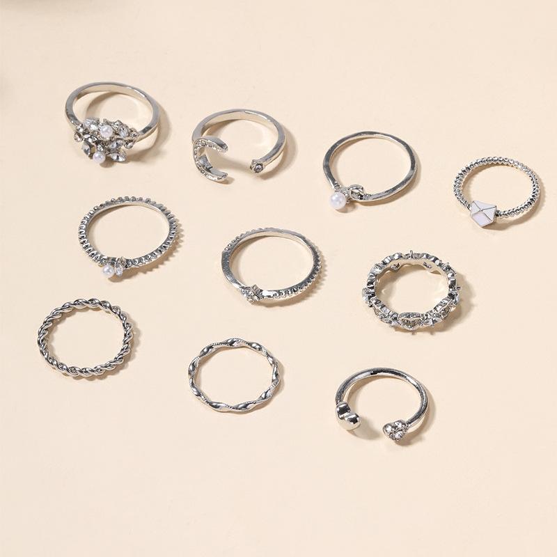 Full Diamond Rings, Jewelry Ins Wind Star Jewelry Women's Niche Light Luxury Ring Set Accessories