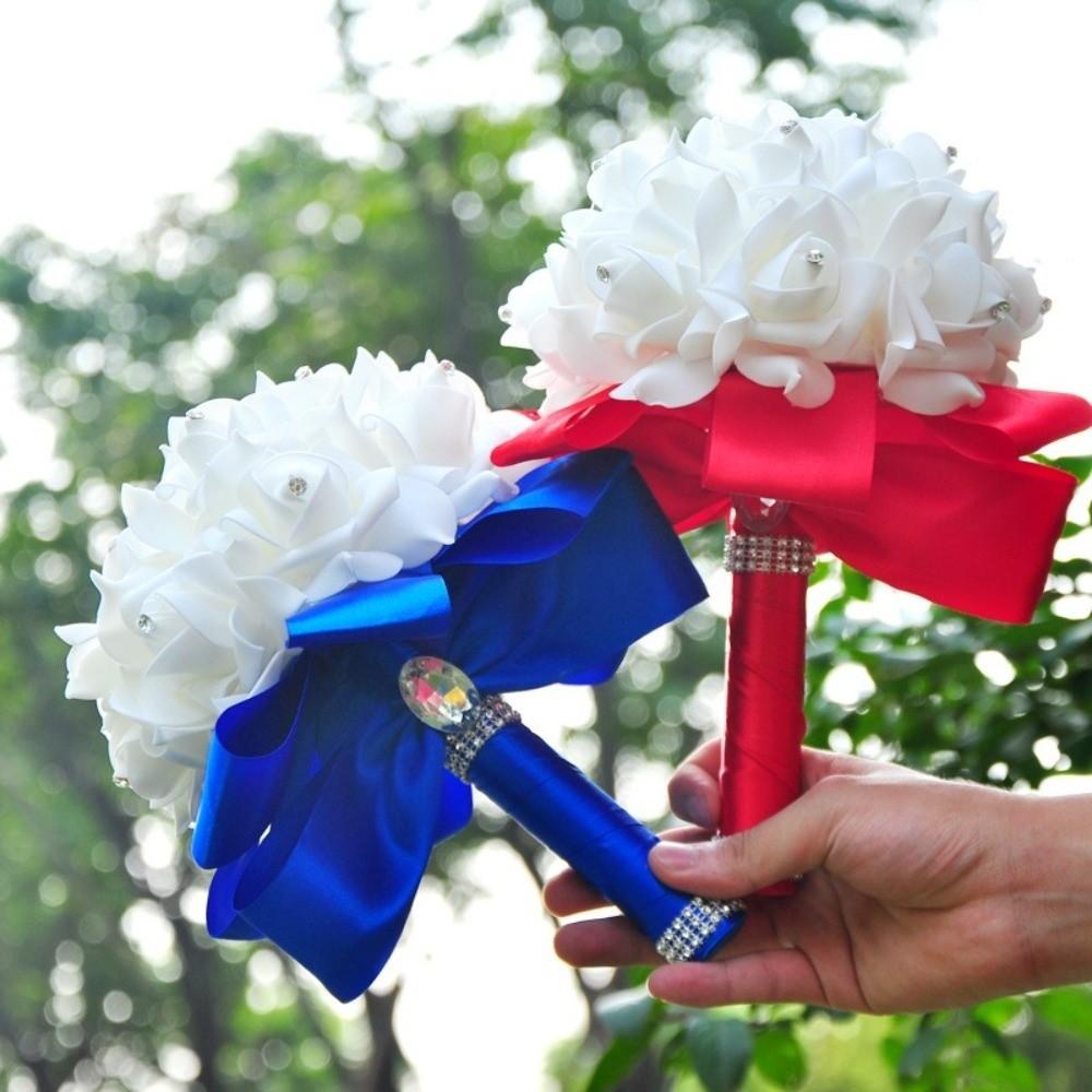 Satin Rose Flower Bouquet Romantic Artificial Rose Flower  Home Floral Decoration
