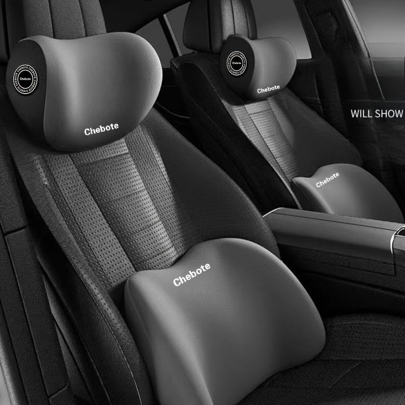 2pcs Ergonomic Car Seat Neck and Lumbar Support Pillow Set - 2-in-1 Sponge Rubber Cervical Support with Adjustable Backrest Pillow for Long Drives