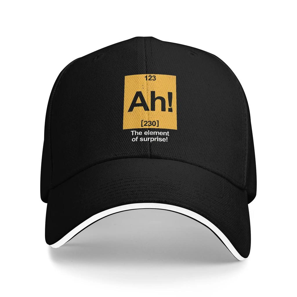 Adult FUNNY PERIODIC TABLE AH THE ELEUnisexT OF SURPRISE Sandwich Hat Outdoor Baseball Caps Sun Hats Adjustable Fishing Hat