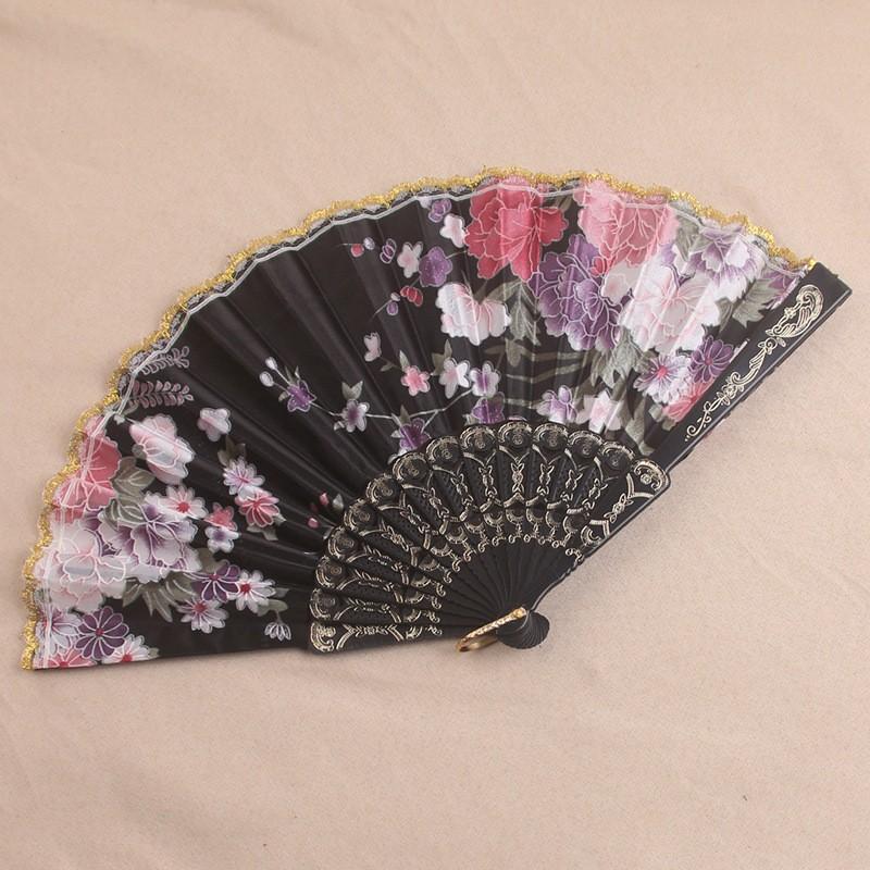 Classical Single Flower Carving And Folding Fan