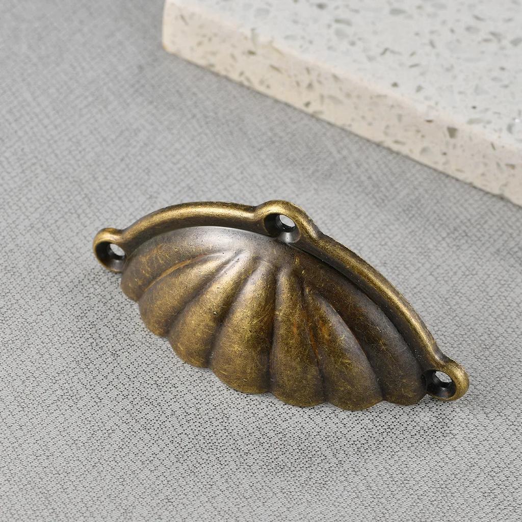 10PCS Antique Shell Handles, Drawer Handles  Semi-Circular Dumplings Pulls Alloy Cabinet Pattern Medicine Cabinet Pulls