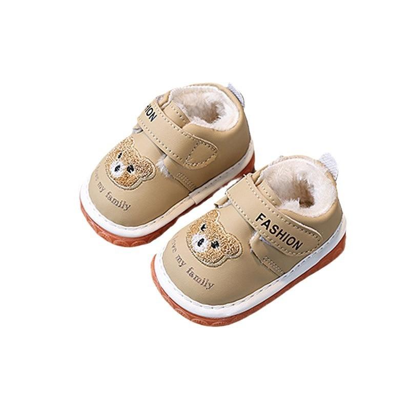 Scarpine da Neonato Squeaky con Fodera in Pile, Stivali Invernali per Bambini e Bambine, Scarpe Morbide per i Primi Passi 0-2 Anni, Grafica a Cartoni Animati