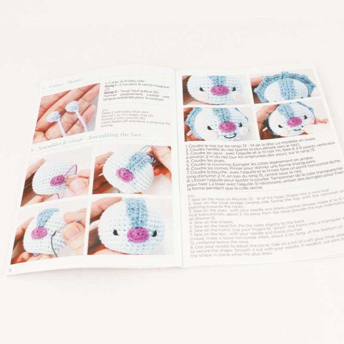 Kit Crochet - GRAINE CRÉATIVE - Amigurumi Dinosaure - Tout le Nécessaire Inclus - Couleur Blanc