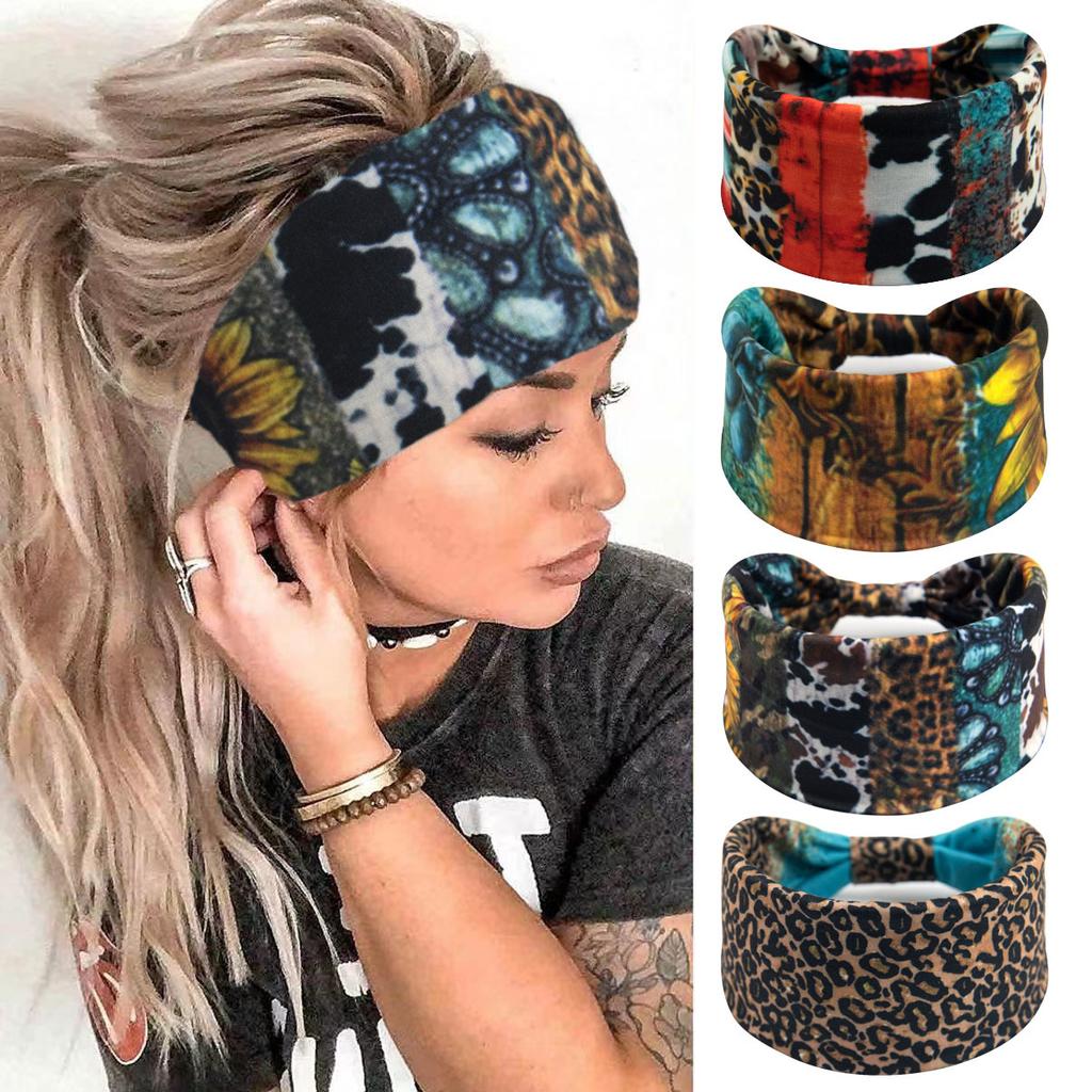 Bohemian Cashew Yoga Übung Stirnband Anti Schweiß und Feuchtigkeit Absorbieren Elastische Baumwolle Stirnband Knoten Stirnband