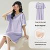 Women's Cartoon Cotton Nightgown with Bra Pads - Short Sleeve, 2024 Summer Style Pajamas