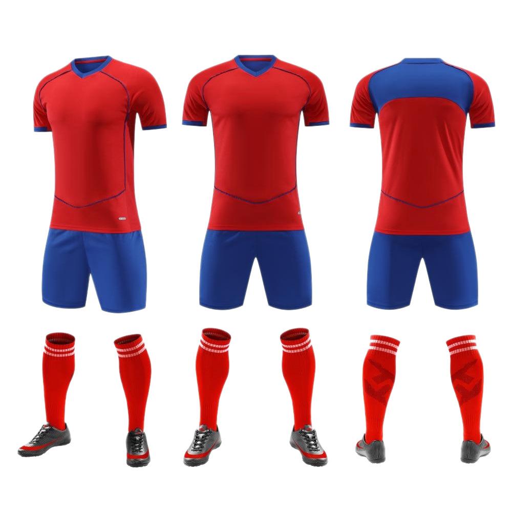 Nouvel Ensemble d'Uniforme de Football Hommes et Femmes Compétition Entraînement Équipe Sportive Uniforme Numéro DIY Maillot à Manches Courtes Adulte Enfants