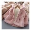 Winter Girls Coat Warm Mink Fur Padded Thickened Long Sleeve Hooded Coats Baby Kids Children Jacket Outerwear