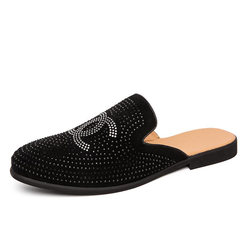 

New Summer Breathable Slippers Men Slides Fashion Sandals Flat House Shoes Casual Outdoor Flip Flops Leather Men Shoes 37