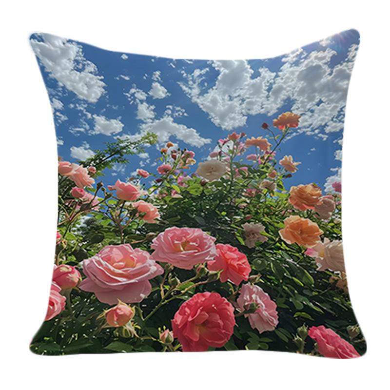 Neuer Kreativer Mode Einfacher Rosenblumen Kissenbezug Zuhause Sofa Kissenbezug