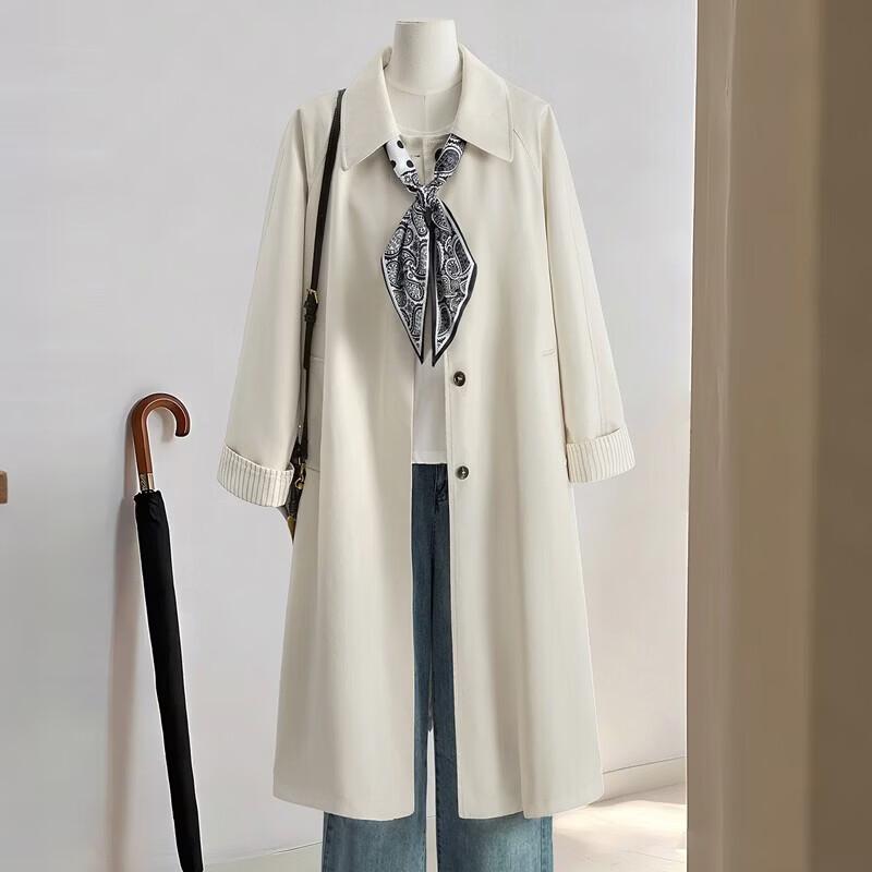 Sibaoshe Women's Mid-Length Lapel Trench Coat