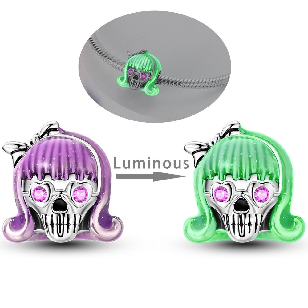 Halloween Charmscopper Black Cat Pumpkin Skull Ghost Witch Beads Pendant Fit Original Bangle Bracelet Diy Jewelry Charm