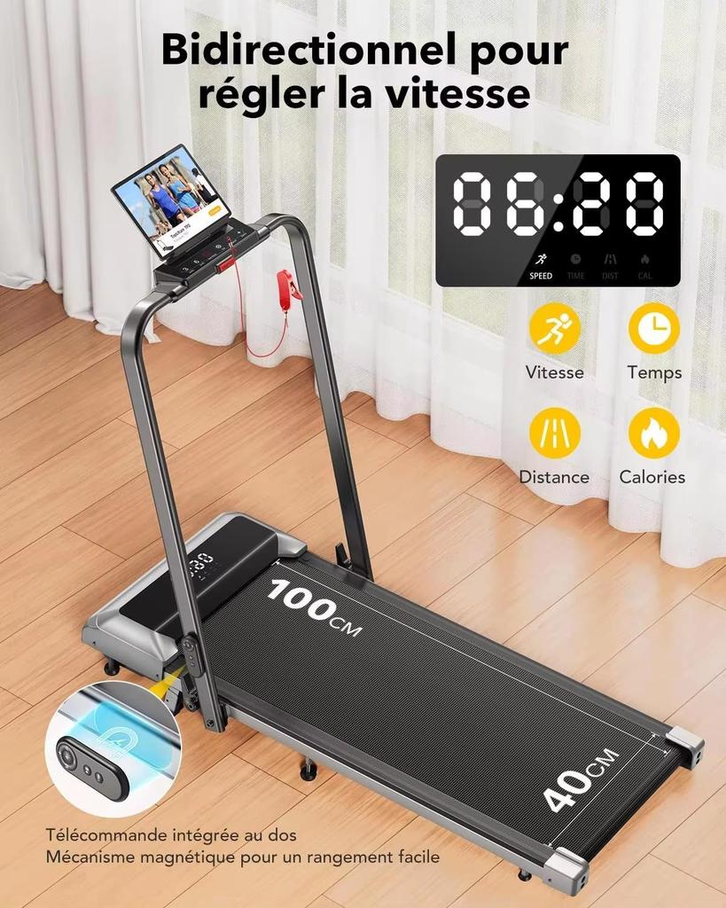 2026 New Treadmill  TP2 2-in-1 Foldable Treadmill for Home 12km/h Speed, 7% Incline, 2.5HP Motor, Dual LED Display, App Control & Speaker