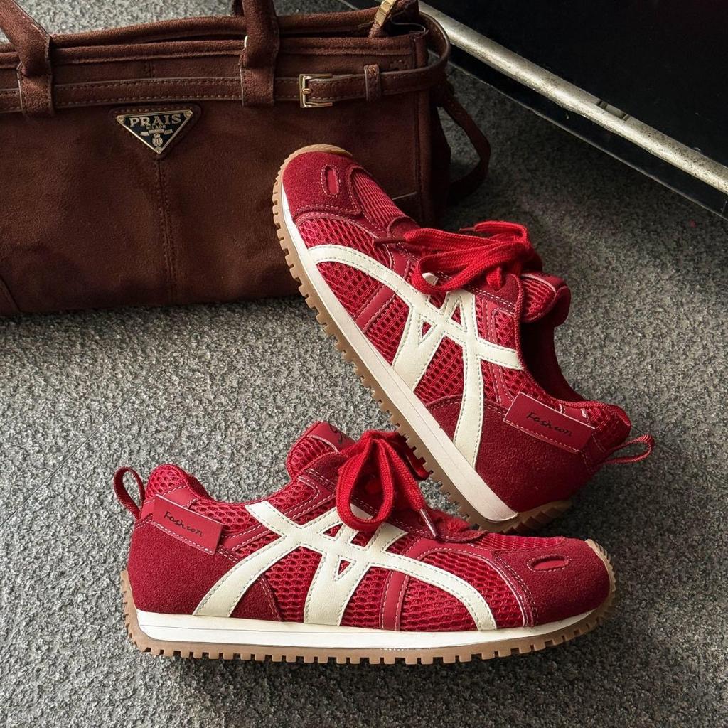 Frosted Leather Flat-bottomed German Training Shoes Women's 2025 New Autumn Mesh Forrest Gump Shoes Black Foot-showing Small Casual Sports Shoes