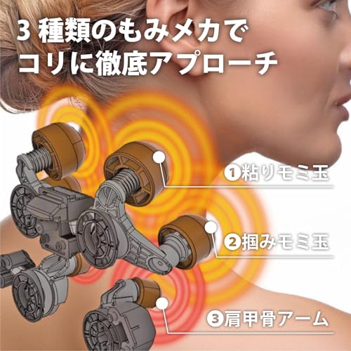 Medi Labo FR-N30 Brown [Medically Certified] Neck Massager, Shoulder Massager, Guimomi Neck and Shoulder Massager for Shoulder Blades and Back, Perfec
