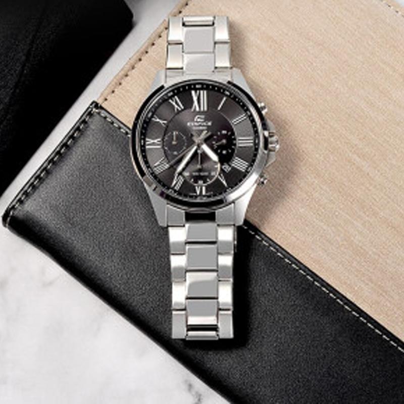 Casio EDIFICE series, ion IP processing technology, fashionable and versatile, quartz movement, stainless steel strap, Japanese and Korean EFV-500D-1A