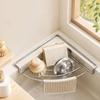 Stainless Steel Sink Corner Drain Rack Punch-free Durable Storage Stand for Sponge Dishcloth Soap Kitchen Accessories
