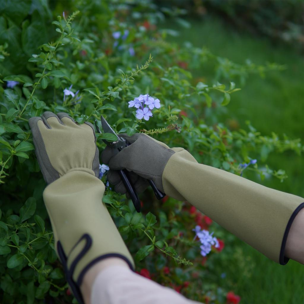 Niesporek Rose Gardening Long Puncture for Farm and Gardening Gloves, Gloves, Sleeve, Resistant, Thorn-Resistant, Weeding, Work,