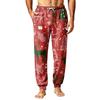 Men's Christmas Printed Pajama Pants Warm Pants for Winter