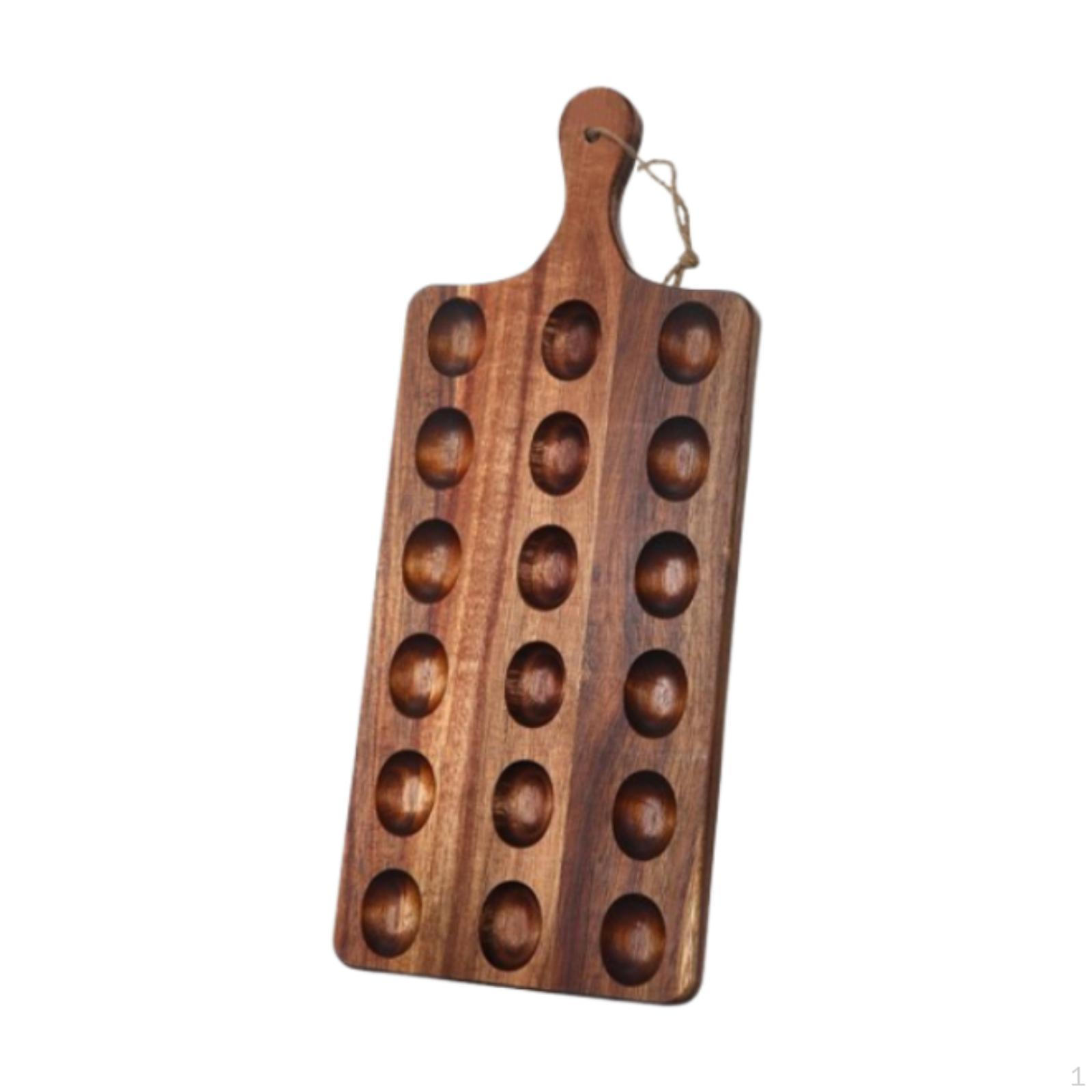 

Подставка для яиц, лоток, контейнер, декоративная разделочная доска из дерева для кухни, ресторана 18 Holes with Handle