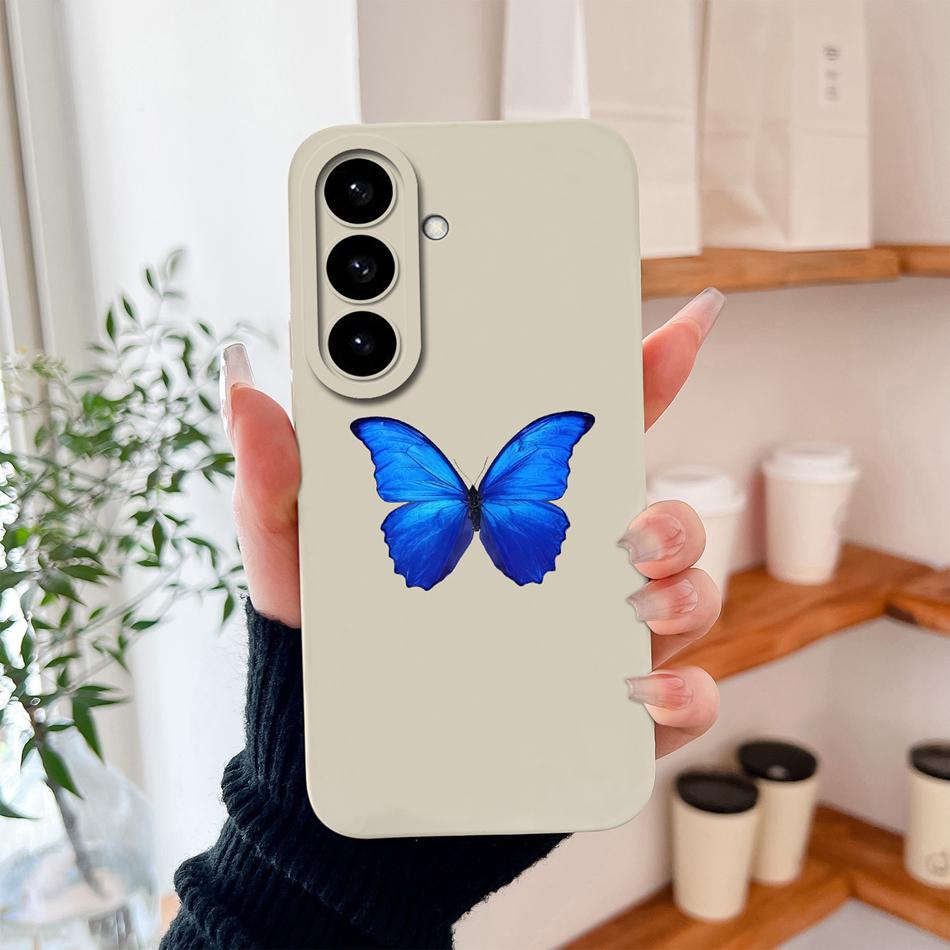 For Samsung Galaxy S26 Ultra Plus Case Butterfly Hearts Liquid Silicone Camera Protection Soft Back Cover For Samsung S 26 Funda