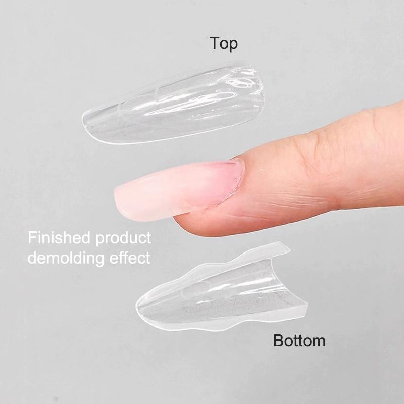 240 Stück Sandwich Dual-Nagelform Coffin Mandel-Nagelformen 14 Größen Wiederverwendbar Obere und untere Formen Nagelkunst-Verlängerung Obere Form Untere Form