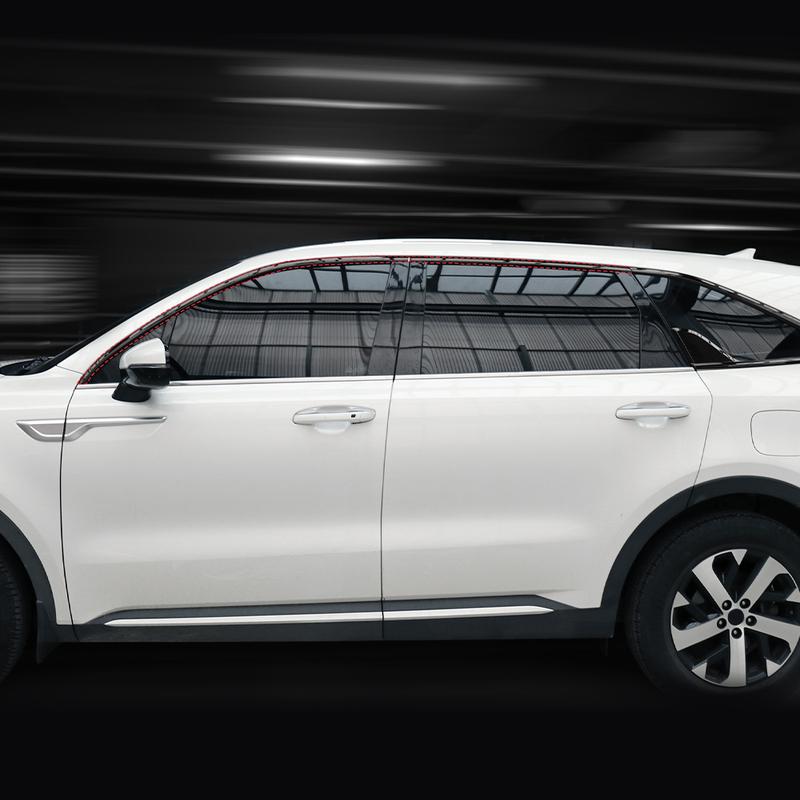 For Kia Sorento MQ4 2021-2026 10pcs ABS Car Window Decorative Strip Button Side Panel Cover Trim D-pillar Window Trim Strip