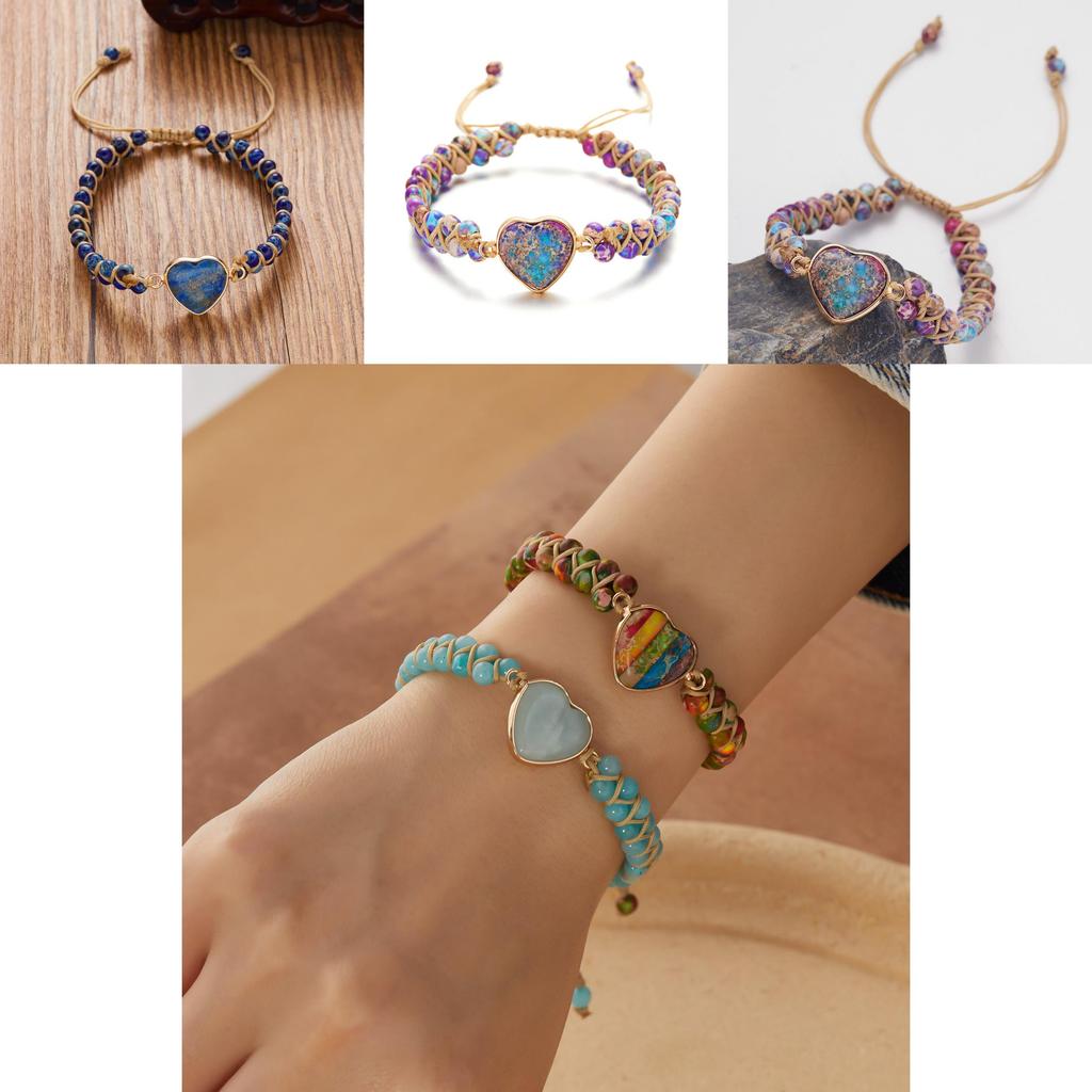 Heart Shaped Stone Wrap Bracelet For Travel And Gift Giving