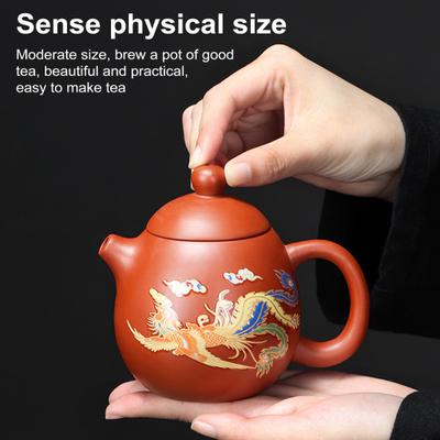 Hand-made Zisha Tea Set Dragon And Phoenix Color-changing Purple Clay Teapot Kung Fu Tea Pot Craftsmanship Magic Teapot Tea Lover Gift