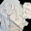 Lace Lace Bear Three-Piece Spring Imitation Silk Thin Short-Sleeved Short Trousers Loungewear