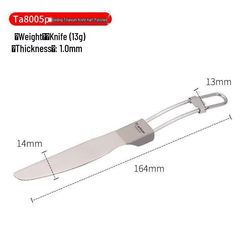 Yuluo Outdoor Pure Titanium Folding Cutlery Set