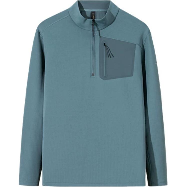 

Anta Comfortable Casual Simple Fleece Warm Long Sleeve T-Shirt Men Tops Dark-Blue 152510406-2 XL