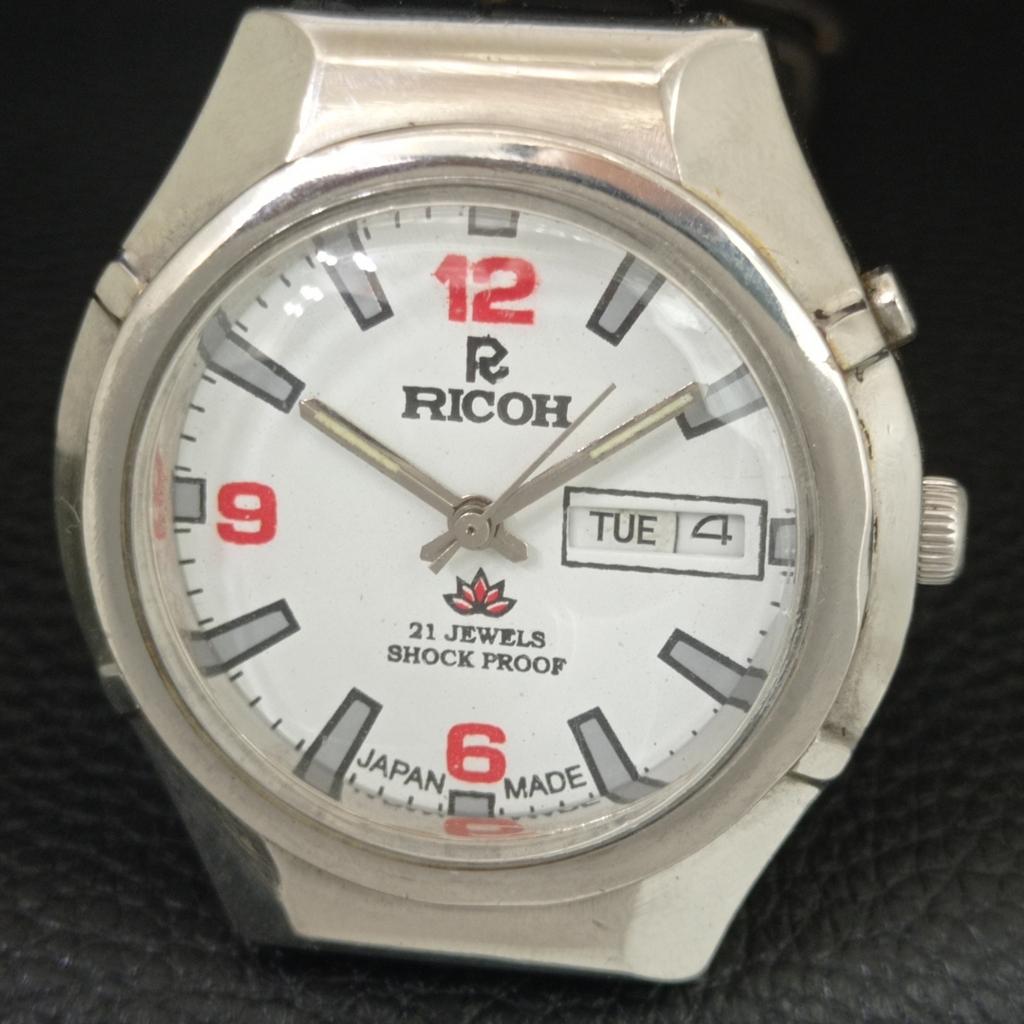 VINTAGE RICOH R31 AUTOMATIC JAPAN MENS WHITE COLOR DIAL WATCH A709412-1