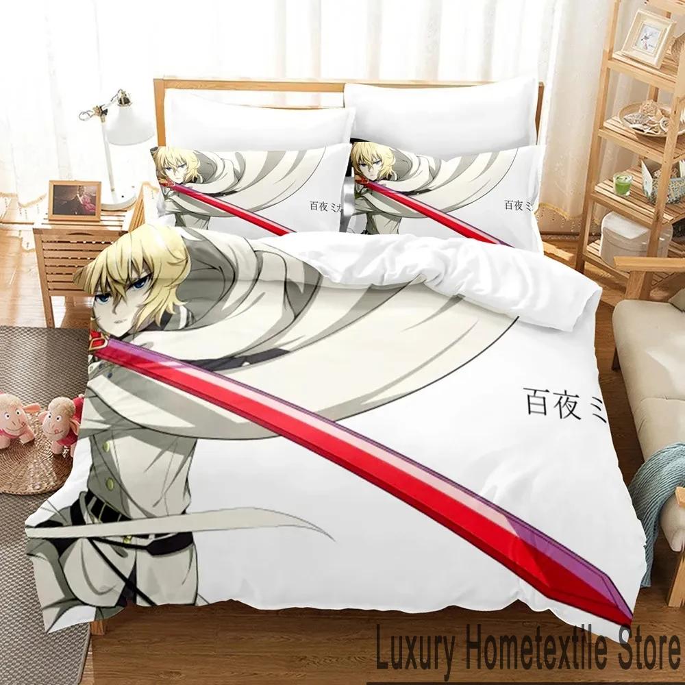 3D Print Anime Seraph of the end Bedding Set Boys Girls Twin Queen King Size Duvet Cover Pillowcase Bed boys Adult