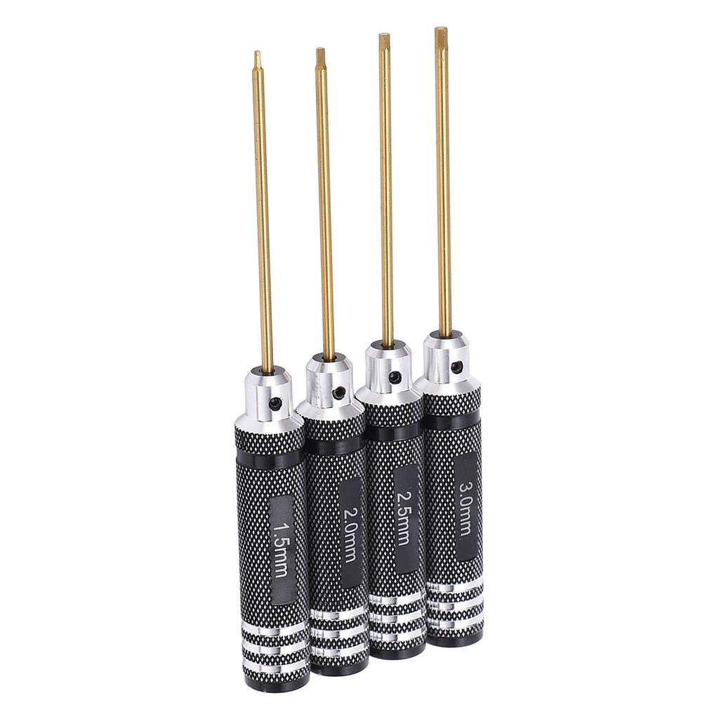 4Pcs RC Repair Screwdrivers Titanium Coated Hex Screwdriver Tool Set for RC Car Ship Airplanes