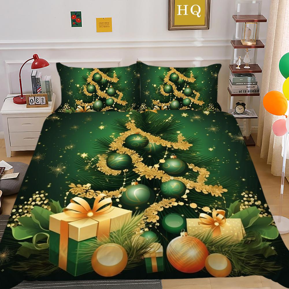 

3D Рождественский комплект постельного белья для дома, Рождественская атмосфера, украшение, пододеяльник, наволочка, комплект AU/DE/EU/US, полный размер, мягкое украшение для спальни DE 100x135cm