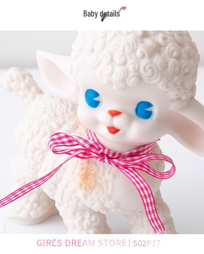 Retro Showa Little Sheep Desk Ornament: Handmade Home Decoration for Office & Room