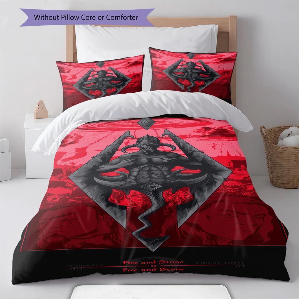 The Elder Scrolls Bedding Quilt Set Quilt Cover Pillowcase Home Decoration Birthday Gift (1 * duvet cover + 2 * pillowcase, without core)