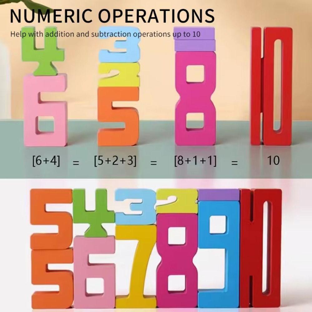 Large Particle 3D Digital Puzzle Wooden Stacking Blocks Digital Building Blocks Children's Toy