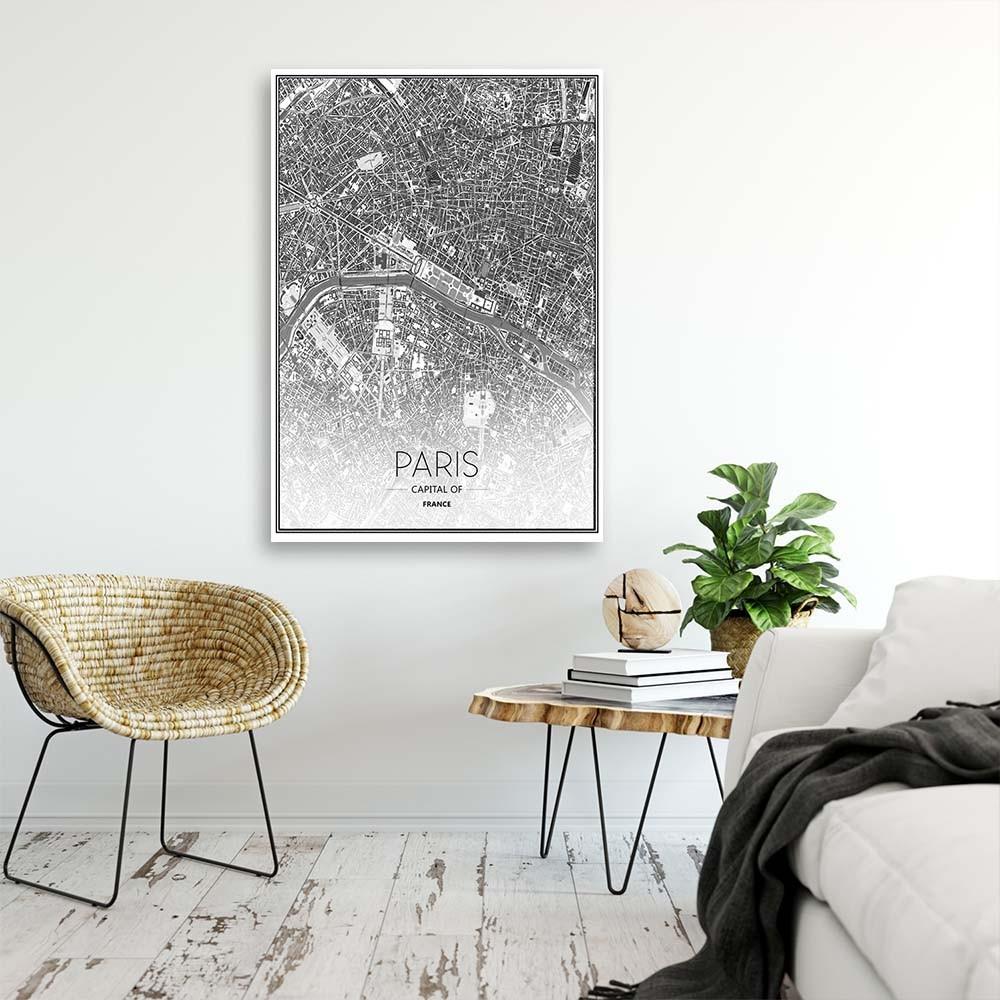 Canvas Print, Paris - City Plan