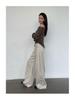 2025 Autumn/Winter Women's Off-White High-Waisted Retro Wide-Leg Jeans: Loose, Slimming, Floor-Length Straight-Leg Trousers.