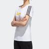 Adidas Neo Three Stripes Color Block Pattern Print Round Neck Short Sleeve T-Shirt Women Tops White GK1568