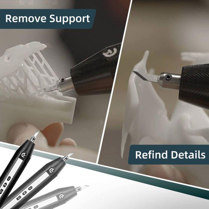 Hanboost C1 Ultrasonic Cutting Blade with Integrated LED Lighting - Three-Level Adjustable Ultrasonic Cutter with 24 Replacement Blades