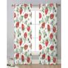 Summer Fruit Strawberry Flower Sheer Curtains for Living Room Space Decoration Window Curtains Cooking Space Tulle Voile Organza Curtains