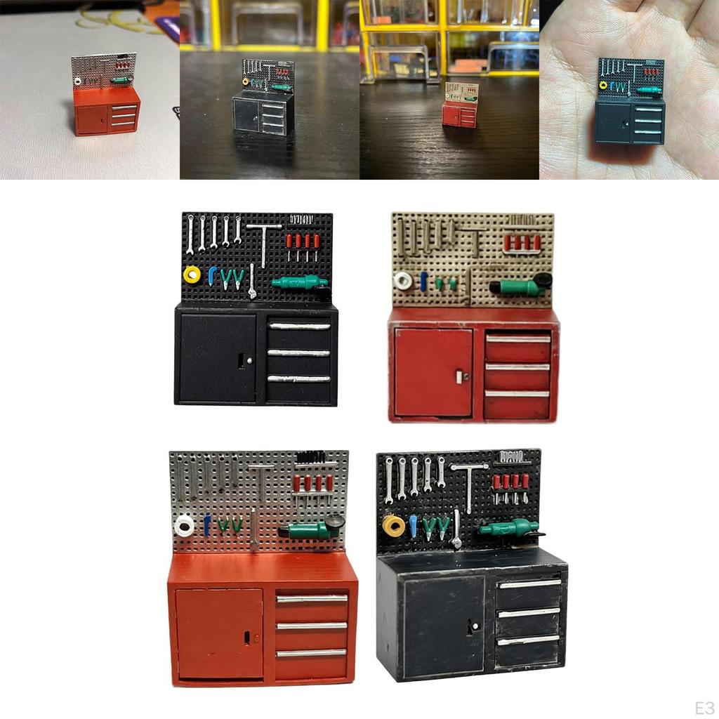 1/64 Scale Garage Tool Rack Simulation Cabinet Repair Tools for Workshop Shop