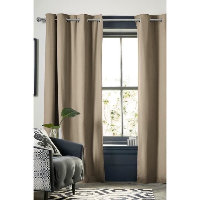 Rideau opacifiant thermique - Inuit - 140 x 280 cm - 100% polyester - 8 œillets inox - Style scandinave